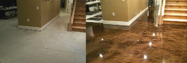 Brighton MI custom seamless elite crete basement flooring before after 2
